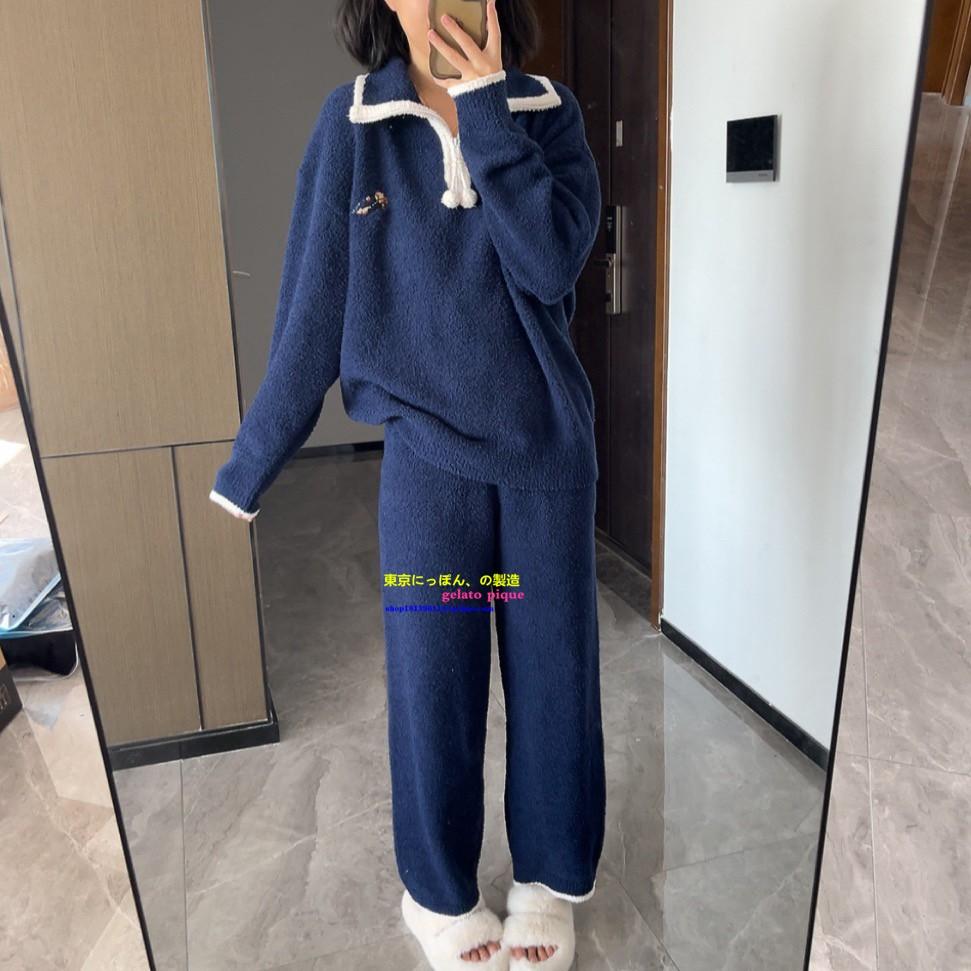 日本GP卡通小熊软绵绵半边绒睡衣