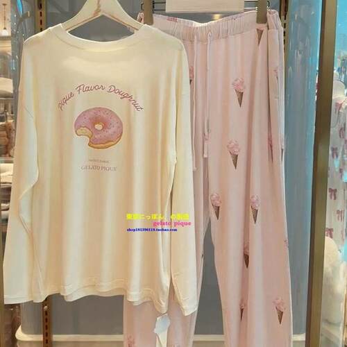 日本GP秋冬新款睡衣女冰淇淋卡通