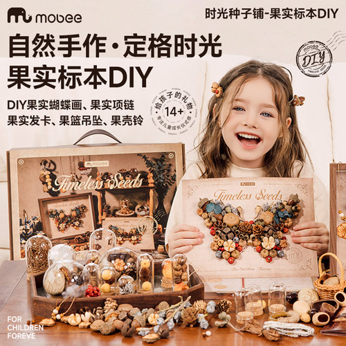 Mobee时光种子铺DIY果实标本蝴蝶画手工创作男女孩儿童生日礼物