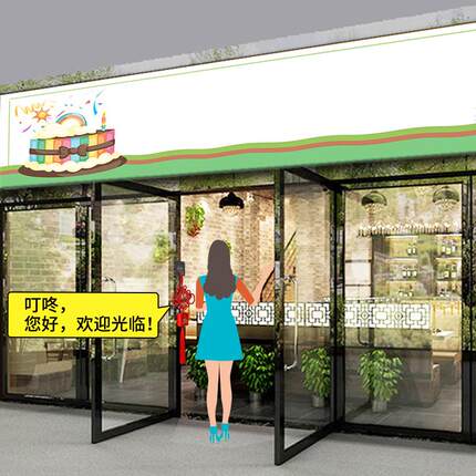 大洪欢迎光临挂牌感应店铺进门语音迎宾器门口超市红外门铃感应器