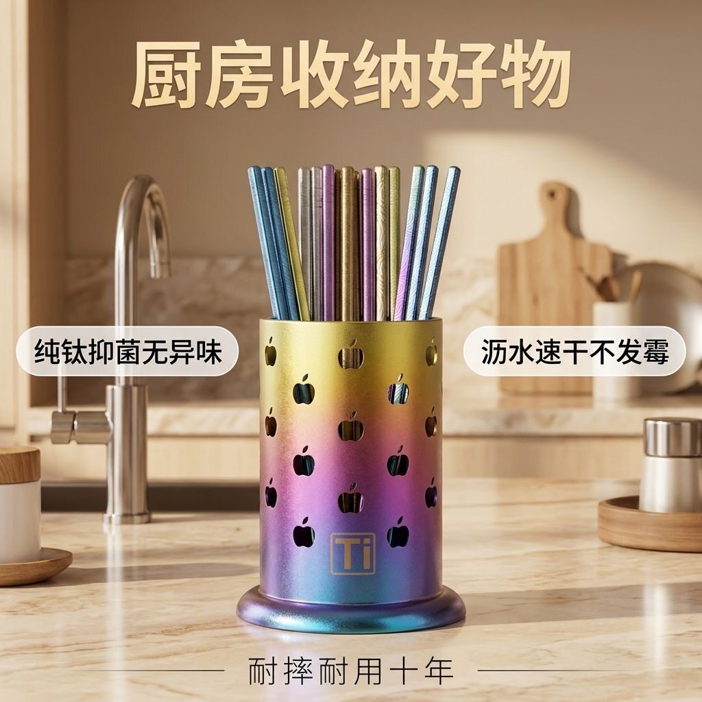 纯钛筷子筒家用厨房餐厅沥水筷子筒家用商用筷子笼筷子篓筷子桶