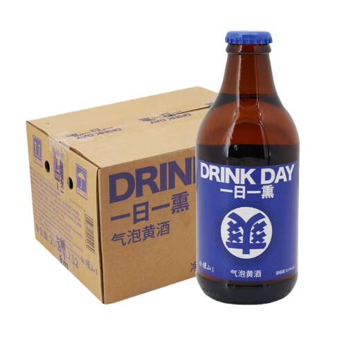 会稽山一日一熏气泡桂花黄酒/米酒 290ml*12瓶整箱 微醺