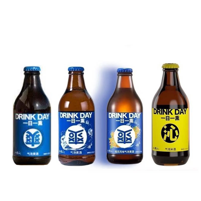会稽山一日一熏气泡桂花黄酒/米酒 290ml*12瓶整箱 微醺