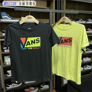 VANS范斯 女款夏季透气短袖LOGO印花运动休闲T恤VN0A3ZOCBLK/TCY