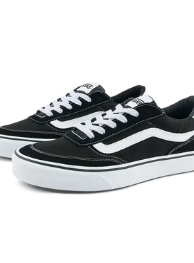 VANS范斯 Brooklyn LS 黑白经典低帮男鞋运动休闲板鞋VN000D7QBA2