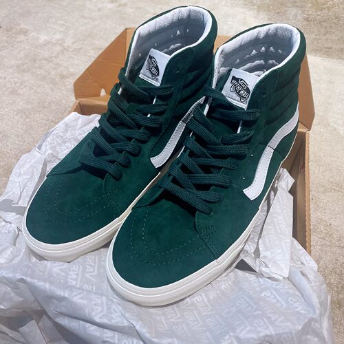 VANS范斯 SK8 HI 全翻毛皮绿色高帮男鞋运动休闲板鞋VN000BW7EME