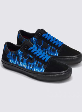 VANS范斯 SKATE OLD SKOOL PRO 蓝黑火焰男专业滑板鞋VN0A5FCBG7I