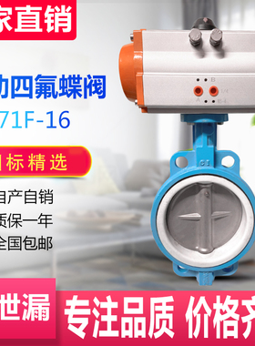 气动四氟对夹蝶阀D671F-1 耐腐蚀耐高温不锈钢板DN50 65 80 100