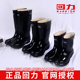 套鞋 回力雨靴高筒防滑防水胶鞋 黑色女款 水鞋 耐酸耐磨雨鞋 短筒男款