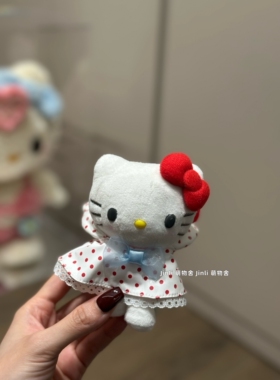 可爱日本雨衣波点hellokitty猫包包挂件可爱女生挂饰毛绒公仔礼物