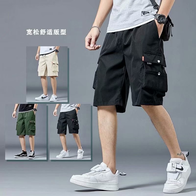 2024夏季外穿五分裤男青少年休闲短裤韩版宽松多口袋工装裤潮跨境