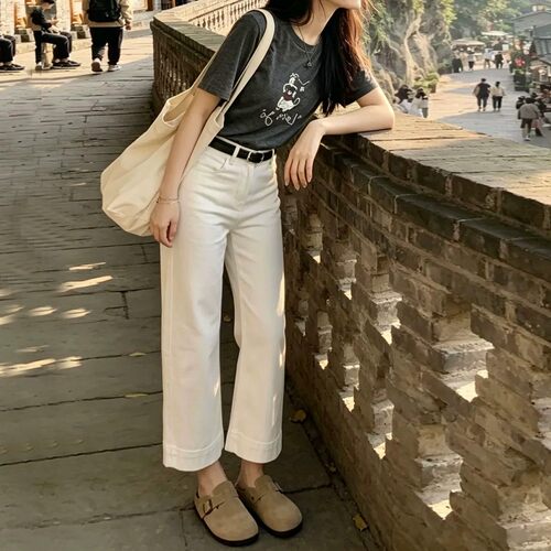 天丝莱赛尔直筒牛仔裤女