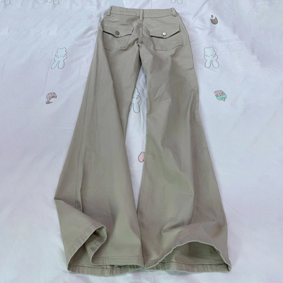 修身弹力显瘦低腰喇叭裤子