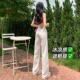 直筒牛仔裤 高腰垂感加长拖地阔腿裤 女夏季 2025年新款 薄款 白色窄版