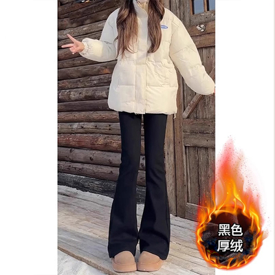 美式黑色高腰微喇牛仔裤女