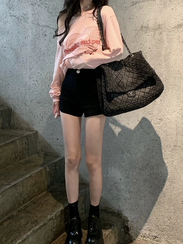 Джинсовая юбка, шорты, летние черные штаны, высокая талия, 2025 года, в обтяжку, по фигуре