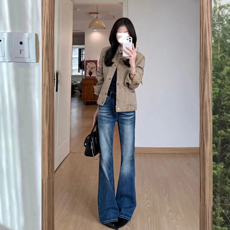 美式低腰阔腿牛仔裤女2026图片