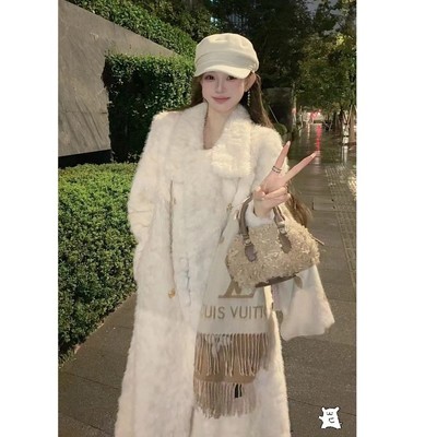 2025新款小立领花狐毛毛外套