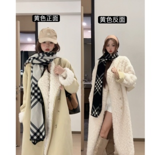 保暖毛绒毛呢外套 毛毛外套时尚 2025新款 高级双面穿显瘦保暖女装