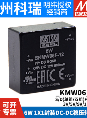 明纬DCDC模块电源 SKMW/DKMW 06F/06G 6W 05V9V12V15V24V03