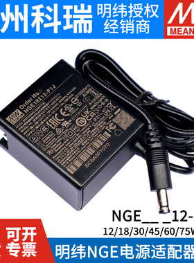 明纬NGE电源适配器12V全球认证小型化 高效率5521接口U/I P1J