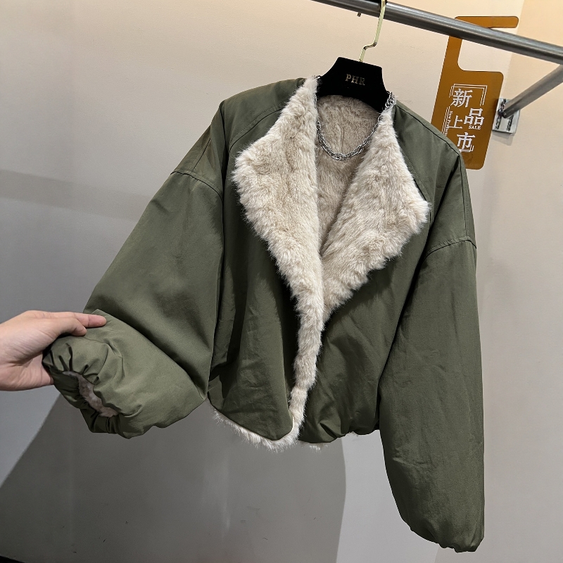 欧货2025年冬季新款大翻领短外套