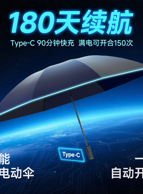 日全时智能众筹同款电动伞全自动一键开合反向雨伞折叠懒人防晒伞