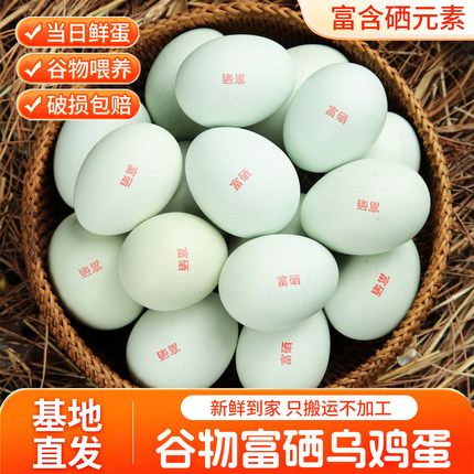 绿壳农家富硒乌鸡蛋正宗散养土鸡蛋谷物蛋月子蛋新鲜现捡现发整箱