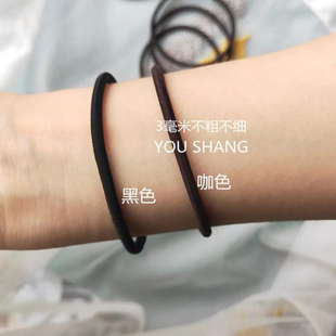 黑色布面不伤发头绳高弹力发绳扎头发橡皮筋基础男女细马尾发圈