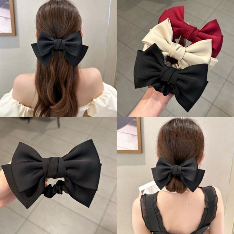 在逃公主蝴蝶结大肠发圈女2025新款高弹力发绳高级感低丸子头发饰