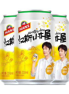 汉斯小木屋菠萝啤味碳酸饮料果味果啤330ml*12听整箱包邮
