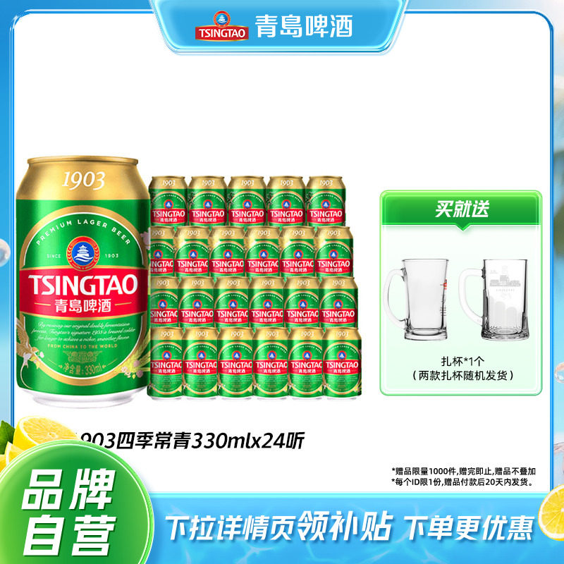 青岛啤酒1903四季常青330ml*24听