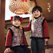 儿童年服男童拜年服冬装 男孩过年衣服红色喜庆套装 新中式 国风唐装