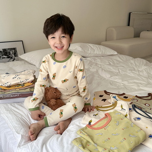 男孩保暖睡衣A类线衣线裤 纯棉2025新款 儿童内衣套装 男童秋衣秋裤