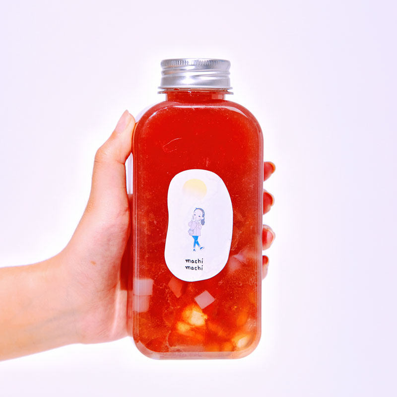 加厚350ml麦吉奶茶瓶食品级创意一次性pet网红果汁饮料扁方奶茶杯