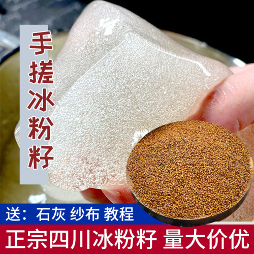 四川冰粉籽优质手搓气泡冰粉原料500g特色小吃凉粉木瓜籽家用商用 - 封面
