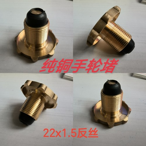 液化气罐手轮堵钢瓶堵漏堵丝防漏气安全堵纯铜22x1.5反丝堵