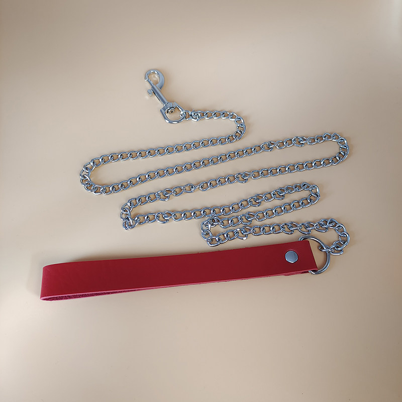 pu皮红色牵引绳朋克配饰圆环项圈街拍酒吧项链颈链女链子牵引链