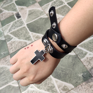 个性十字架手链霸气街舞手环 饰品情侣手镯 choker项圈项链学生女