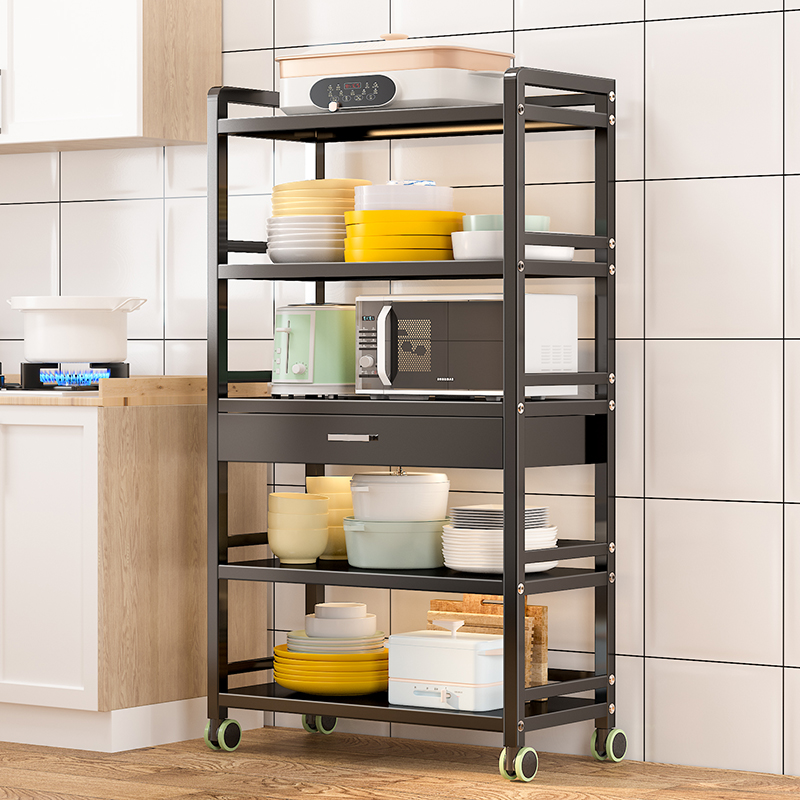 厨房置物架带抽屉落地多层