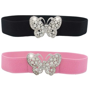 松紧腰封细女士装饰镶钻腰饰百搭腰带搭配连衣裙子大衣羽绒服收腰