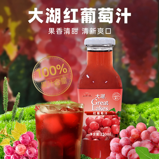大湖100%葡萄汁250ml*6瓶 聚会果汁