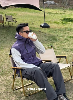 XY察外  机能速干压胶拉链马甲背心潮牌宽松个性皱感工装马甲