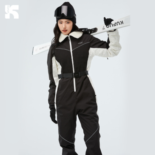 酷峰琉光连体滑雪服套装女冬季新款防水专业雪衣雪裤单板双板装备
