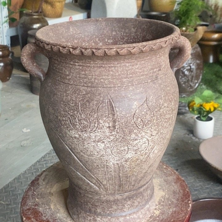 纯手工材烧刻花大花盆铁锈飞碟盆摆件干花多肉老桩绿植盆特价包邮,家居饰品,花盆,淘宝优惠券,粉丝福利购,淘宝优惠卷