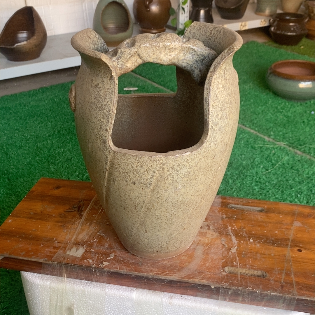 材烧手工半切口铁锈盆景盆水桶盆垂丝茉莉兰花盆绿植盆清仓特价