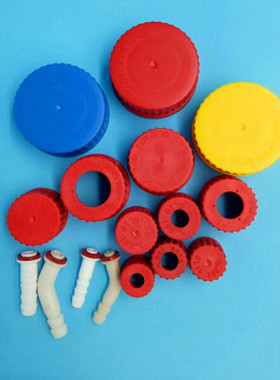 PBT红色开孔盖子GL14GL25GL32GL45耐高温180℃直弯头水咀耐酸耐碱