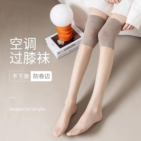 四季护膝女士筒护膝袜硅胶款【】袜裤袜护膝掉空调袜防