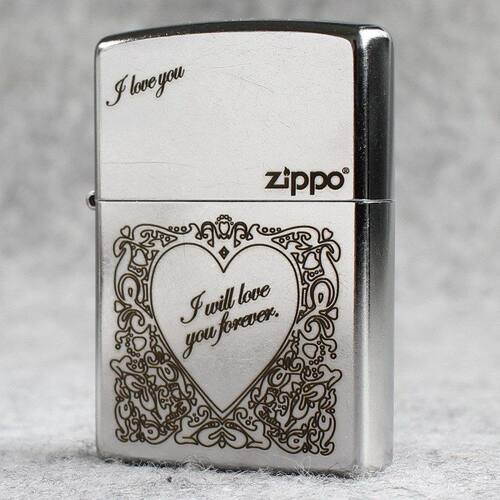 ZIPPO之宝防风煤油打火机经典铬花纱207我爱你一世2014