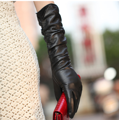 女真皮长款手套WARMEN羊皮